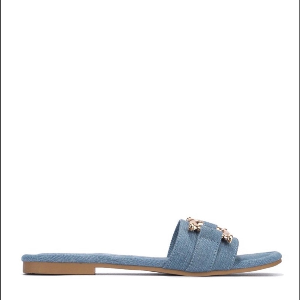 Denim Slide Sandals - Picture 3 of 3